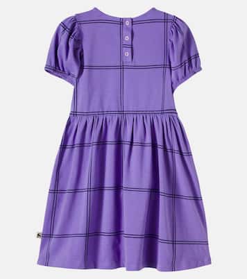 Checked cotton-blend jersey dress | Mini Rodini