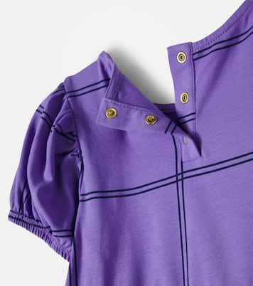 Checked cotton-blend jersey dress | Mini Rodini