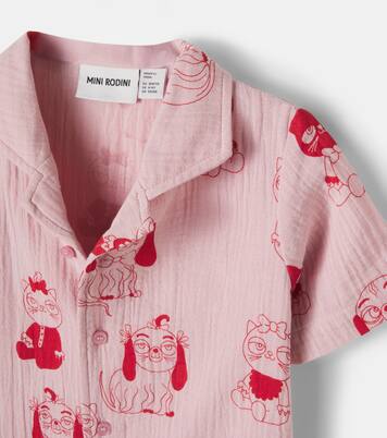Minibabies printed cotton shirt | Mini Rodini