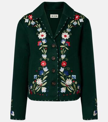 Jude embroidered floral wool-blend jacket | Rixo
