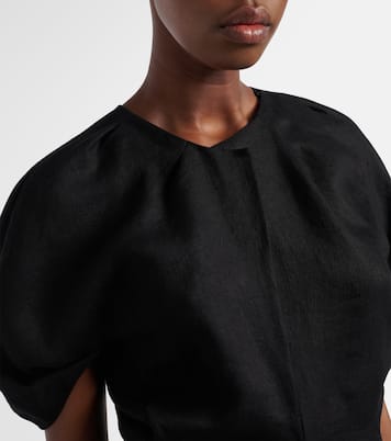 Rumi peplum linen-blend top | Khaite