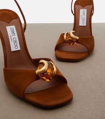 Emani embellished suede slingback sandals | Jimmy Choo