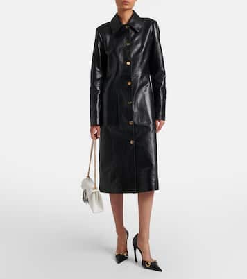 Mantel Interlocking G aus Leder | Gucci