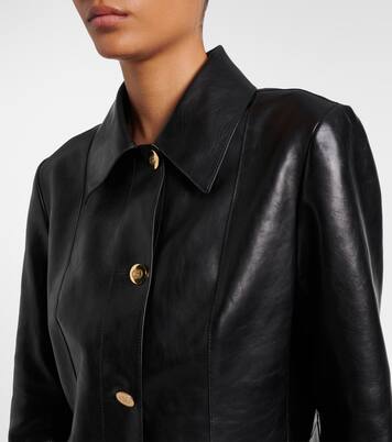 Mantel Interlocking G aus Leder | Gucci