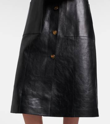 Mantel Interlocking G aus Leder | Gucci