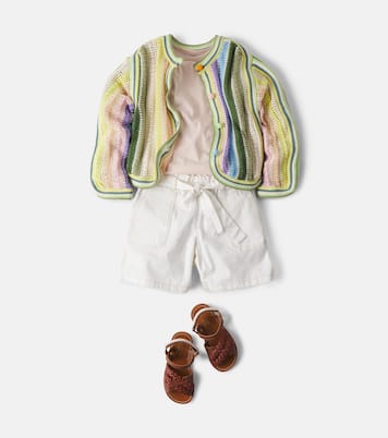 Indra striped crochet cotton cardigan | Zimmermann Kids