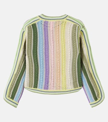 Indra striped crochet cotton cardigan | Zimmermann Kids