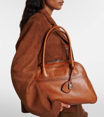 Vivant Medium leather bowling bag | Miu Miu