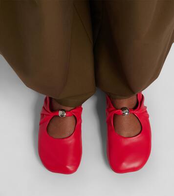 Pebble Soft leather Mary Jane flats | Loewe