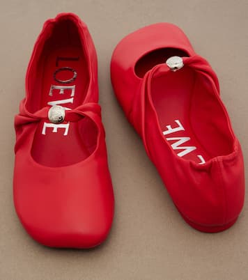 Pebble Soft leather Mary Jane flats | Loewe