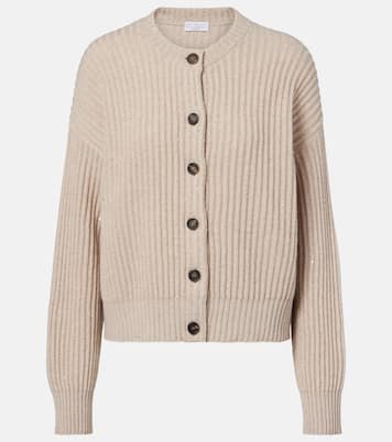 Ribbed-knit cashmere and wool-blend cardigan | Brunello Cucinelli