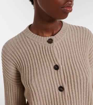 Ribbed-knit cashmere and wool-blend cardigan | Brunello Cucinelli