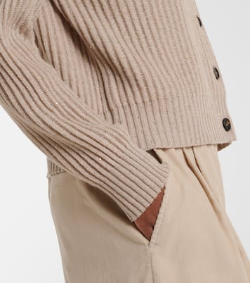 Ribbed-knit cashmere and wool-blend cardigan | Brunello Cucinelli