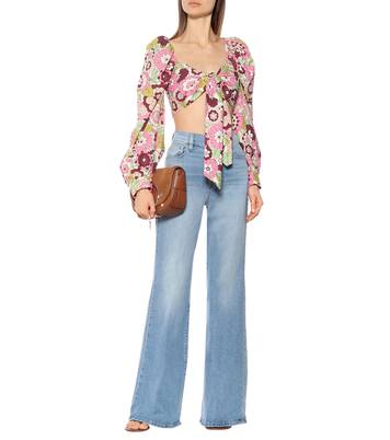 Top raccourci imprimé en coton | Dodo Bar Or