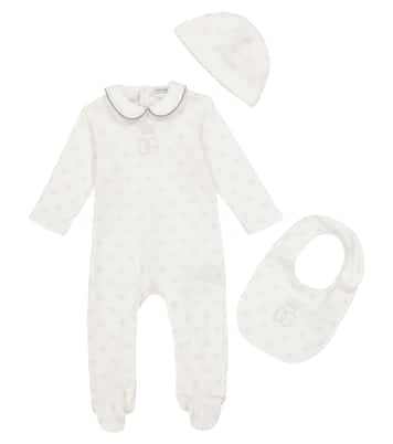 Baby cotton onesie, hat and bib set | Dolce&Gabbana Kids