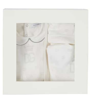 Baby cotton onesie, hat and bib set | Dolce&Gabbana Kids