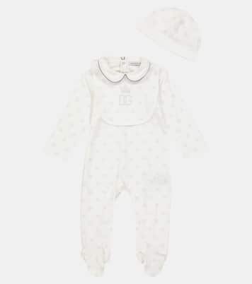 Baby cotton onesie, hat and bib set | Dolce&Gabbana Kids