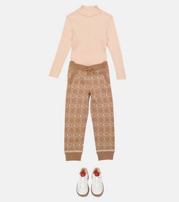 Jacquard cotton-blend sweatpants | Chloé Kids
