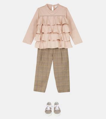 Checked stretch-cotton pants | Brunello Cucinelli Kids