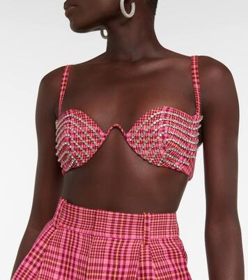 Embellished wool-blend bra | Area