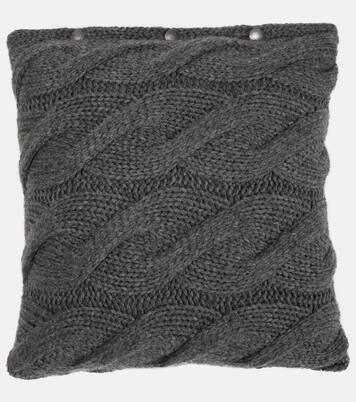 Cable-knit cashmere cushion | Brunello Cucinelli