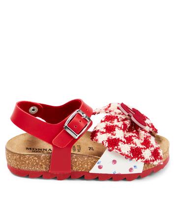 Appliquéd leather sandals | Monnalisa