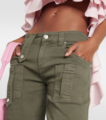 Low-rise denim cargo pants | Blumarine