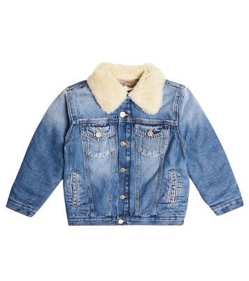 Shearling-trimmed denim jacket | MM6 Maison Margiela Kids