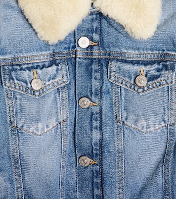 Shearling-trimmed denim jacket | MM6 Maison Margiela Kids