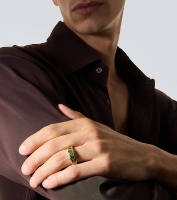 18kt gold ring with emeralds | Shay Jewelry