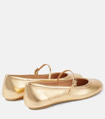Carla metallic leather ballet flats | Gianvito Rossi