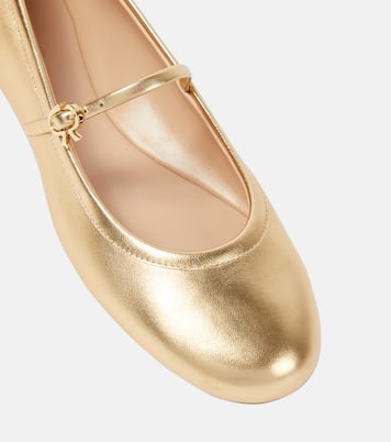 Carla metallic leather ballet flats | Gianvito Rossi