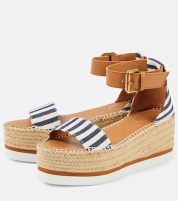 Glyn striped espadrille wedges | See By Chloé