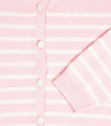 Demy striped cotton and wool cardigan  | Bonpoint