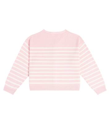 Demy striped cotton and wool cardigan  | Bonpoint