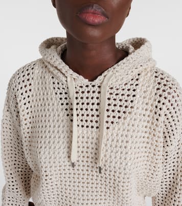 Sudadera calada de mezcla de algodón | Brunello Cucinelli