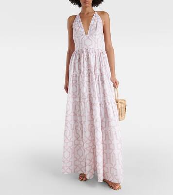 Bedrucktes Maxikleid Celeste aus Baumwolle | Alexandra Miro