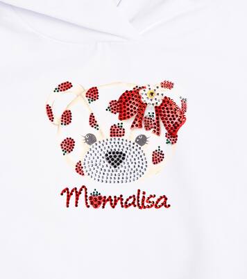 Printed cotton-blend jersey hoodie | Monnalisa