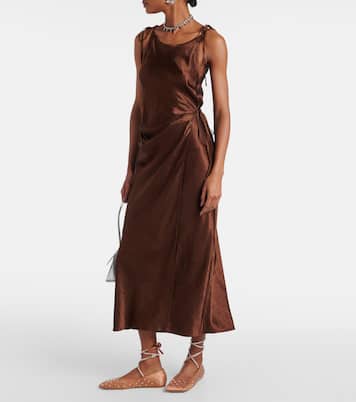 Ane crystal-embellished satin ballet flats | Amina Muaddi