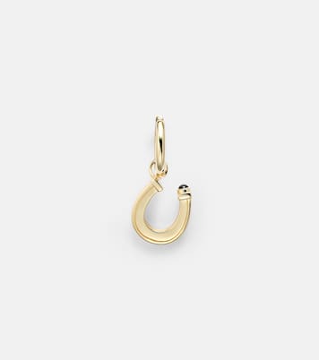 Pendiente individual Baby Charm Horseshoe de oro de 18 ct con zafiro | Marie Lichtenberg