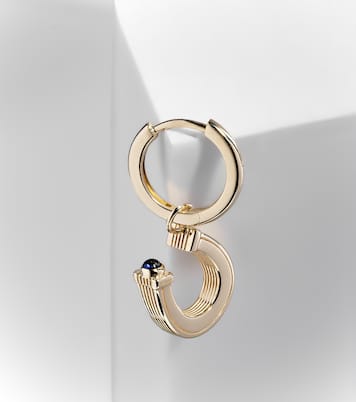 Pendiente individual Baby Charm Horseshoe de oro de 18 ct con zafiro | Marie Lichtenberg