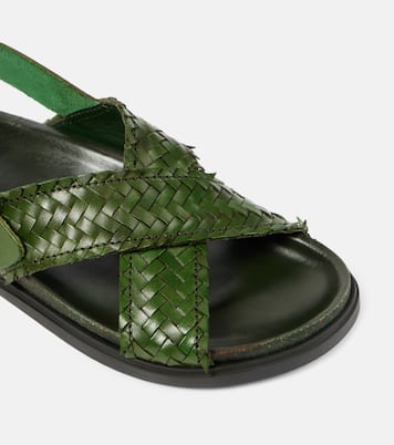 Buckle woven leather slingback sandals | The Row