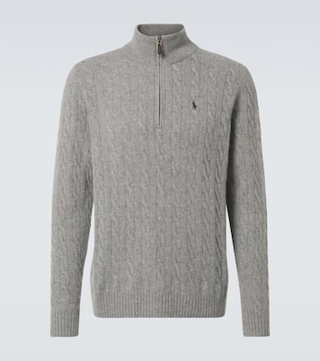Cable-knit wool and cashmere half-zip sweater | Polo Ralph Lauren