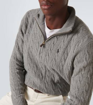 Cable-knit wool and cashmere half-zip sweater | Polo Ralph Lauren