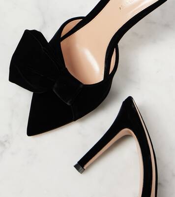 85 bow-detail velvet mules | Gianvito Rossi