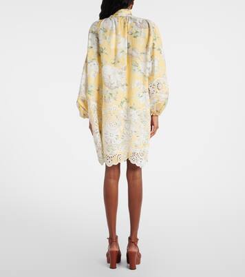 Acacia embroidered floral linen minidress | Zimmermann