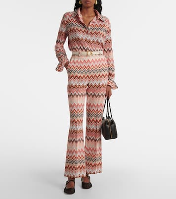 Zigzag cotton-blend straight pants | Missoni