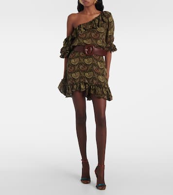 Ruffled one-shoulder minidress | Saint Laurent