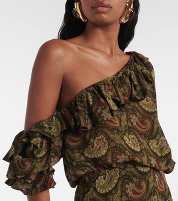 Ruffled one-shoulder minidress | Saint Laurent