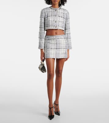 Checked low-rise lamé tweed miniskirt | Dolce&Gabbana